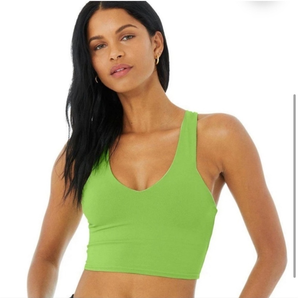 Alo Airbrush Real Tank Bra - Lime Green Apple - Small